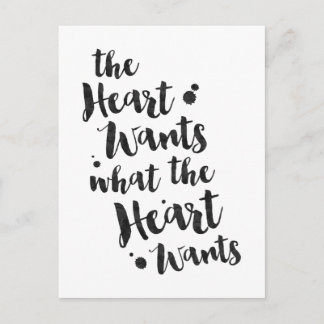 The Heart Wants - Inspirational Card Postkarte
