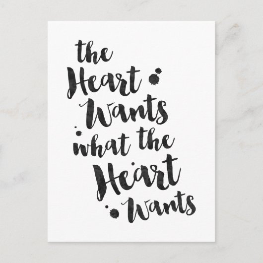 The Heart Wants - Inspirational Card Postkarte (Vorderseite)