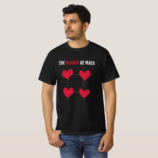 The Hearts Of Math Valentine's Day Math T-Shirt (Vorne ganz)
