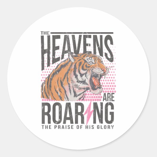 The Heavens Are Roaring, Psalm 19_1 Bible Verse Runder Aufkleber (Vorderseite)