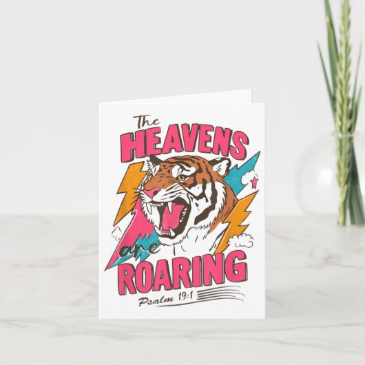 The Heavens Are Roaring Psalm 19_1, Retro Tiger Gr Karte (Vorderseite)