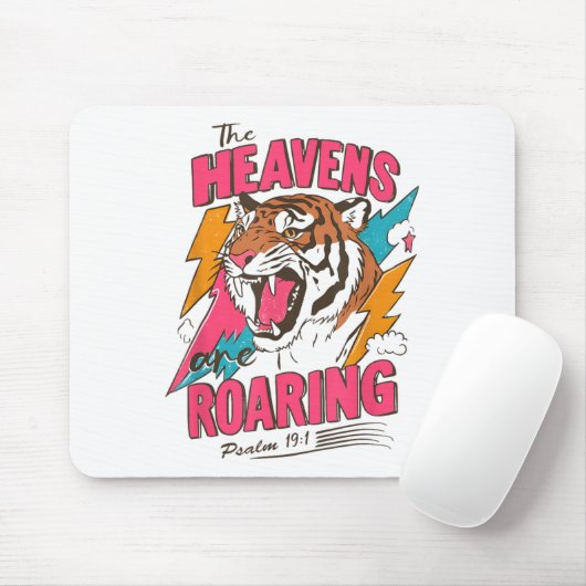 The Heavens Are Roaring Psalm 19_1, Retro Tiger Gr Mousepad (Mit Mouse)
