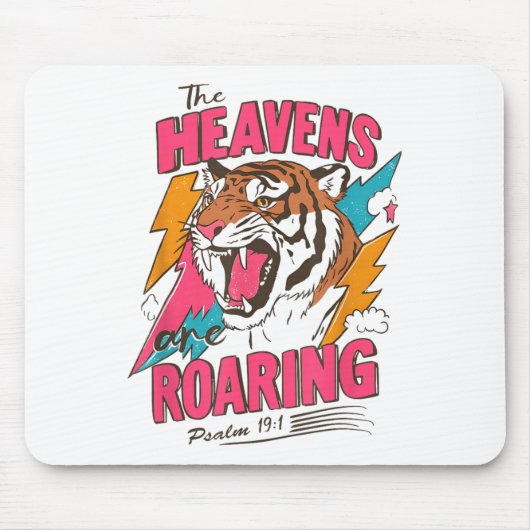 The Heavens Are Roaring Psalm 19_1, Retro Tiger Gr Mousepad (Vorne)