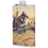 The Herd Quitter (von C. M. Russell, c. 1897) Flachmann (Links)