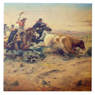 The Herd Quitter (von C. M. Russell, c. 1897) Fliese