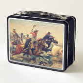 The Herd Quitter (von C. M. Russell, c. 1897) Metall Brotdose (Rückseite)