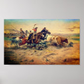 The Herd Quitter (von C. M. Russell, c. 1897) Poster (Vorne)