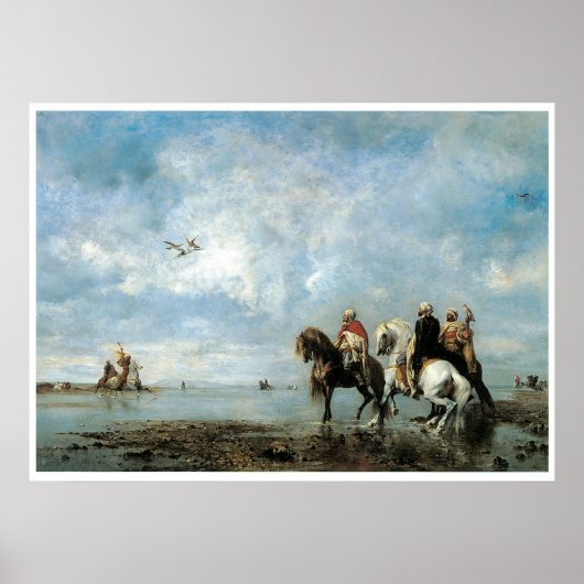 The Heron Hunt (Algerien), 1865 Eugene Fromentin Poster (Vorne)