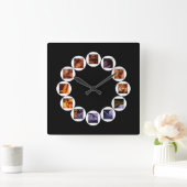 The Hidden Doni Tondo by Michelangelo Square Clock Quadratische Wanduhr (Zuhause)