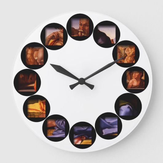 The Hidden Doni Tondo by Michelangelo Wall Clock Große Wanduhr (Vorderseite)