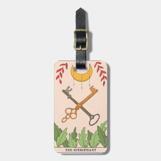 The Hierophant major arcana tarot card moon Gepäckanhänger (Vorderseite vertikal)