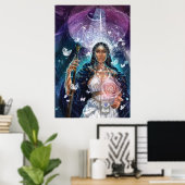 The High Priestess activated - divine feminine art Poster (Heimbüro)