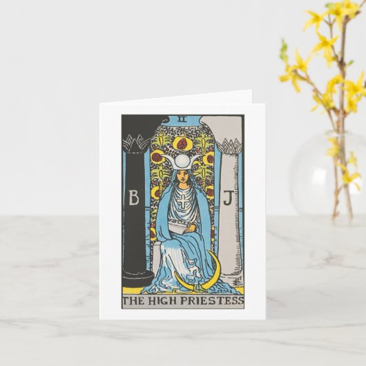 The High Priestess Tarot card - Riesenwaite Smith Karte (Gelbe Blume)