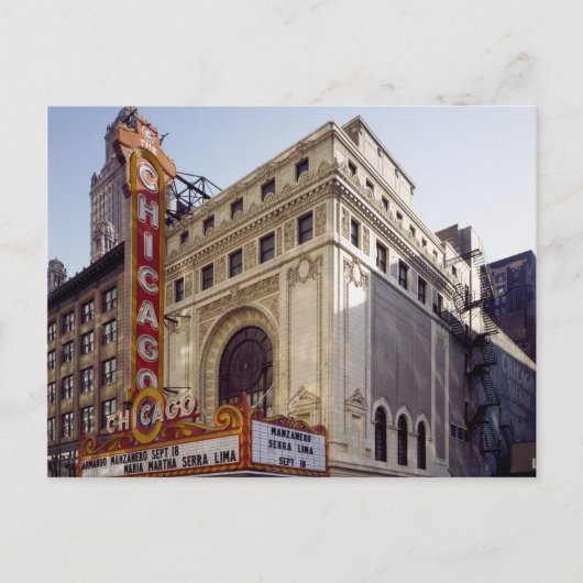 The Historic Chicago Theater Postcard Postkarte (Vorderseite)