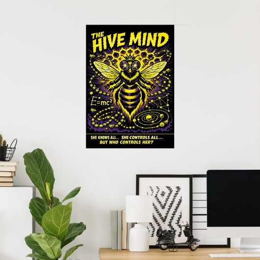 The Hive Mind Sci-Fi Queen Bee Art Poster (Heimbüro)