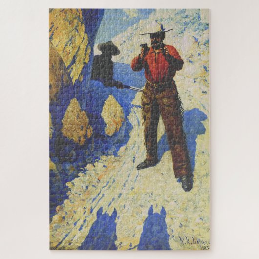 The Hold Up (The Ambush) 1903 William R. Leigh Puzzle (Vertikal)