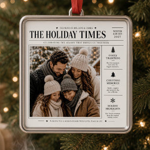 The Holiday Times Personalisiertes Familienfoto Ornament Aus Metall