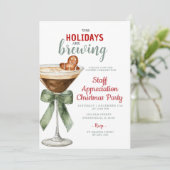 The Holidays Are Brewing Office Community Invite Einladung (Stehend Vorderseite)