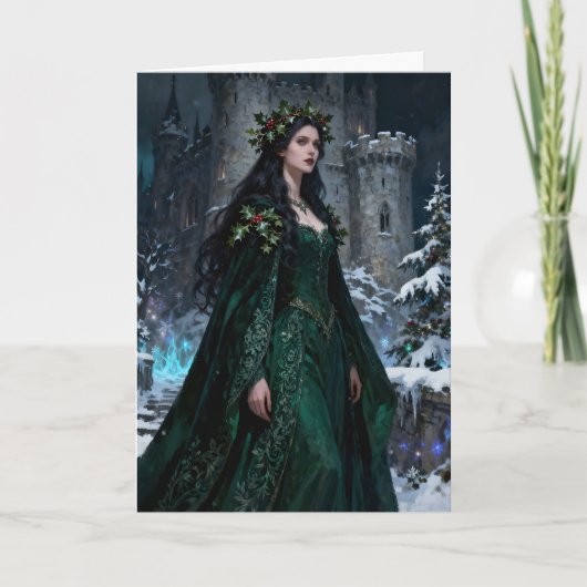 The Holly Queen Christmas Feiertagskarte (Vorderseite)