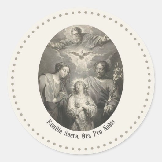 The Holy Family And Holy Trinity Round Sticker (Vorderseite)