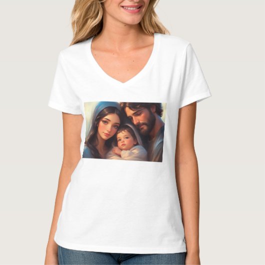 The Holy Family Women's V-Neck Tee Shirt (Vorderseite)