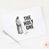 The Holy One - Golfing Jesus Quadratischer Aufkleber (Umschlag)