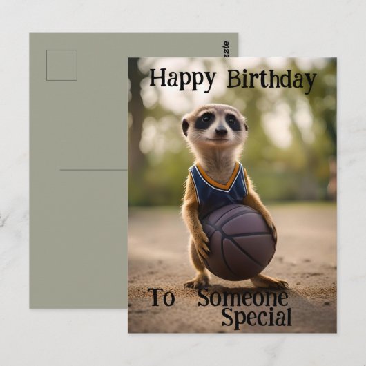 "The Hoop Star Baby Meerkat" Geburtstag Postkarte (Vorne/Hinten)