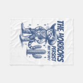 The Horrors Persist But So Do I Funny Cowboy Cat Fleecedecke (Vorderseite (Horizontal))