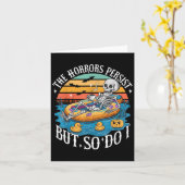 The Horrors Persist But So Do I Humor Skeleton Cof Karte (Gelbe Blume)