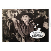 "The Horse Gets It" Funny Wild-West Get-Well-Card (Vorderseite (Horizontal))
