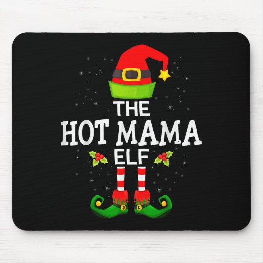 The Hot Mama Elf Christmas Family Matching Pajama Mousepad (Vorne)