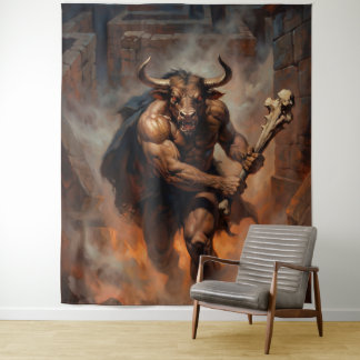 The Hulking Minotaur of the Labyrinth Wandteppich
