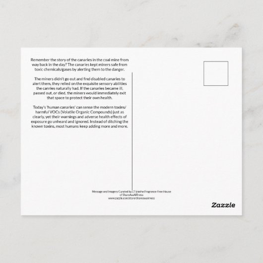 The Human Canaries Already Know Postkarte (Rückseite)