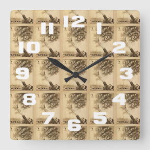 The Human Cannon Ball Vintage Circus Act Victorian Quadratische Wanduhr