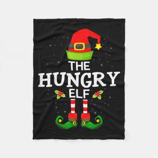 The Hungry Elf Christmas Family Matching Pajama Fleecedecke (Vorderseite)