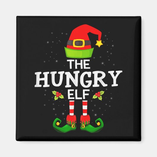 The Hungry Elf Christmas Family Matching Pajama Magnet (Vorne)