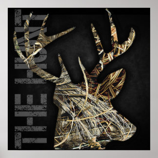 "The Hunt" Hirschjagd Camoflauge Antlers Poster