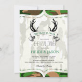 "The Hunt is Over" Rustikale Camouflage Probe Dinn Einladung (Vorderseite)