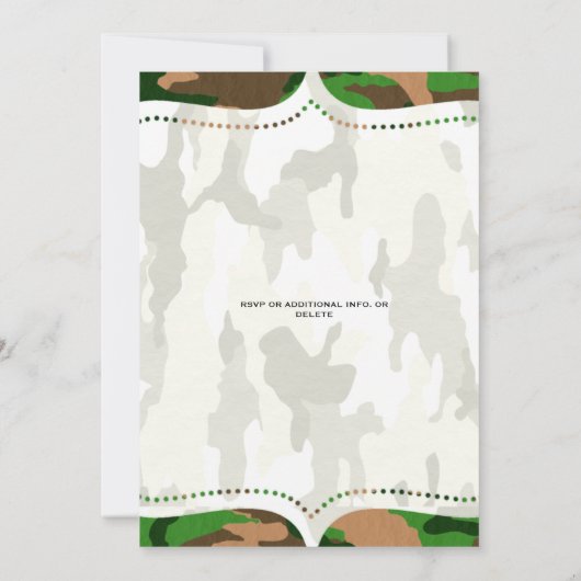 "The Hunt is Over" Rustikale Camouflage Probe Dinn Einladung (Rückseite)
