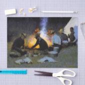 "The Hunter's Supper" von Frederic Remington Seidenpapier (Handwerk)