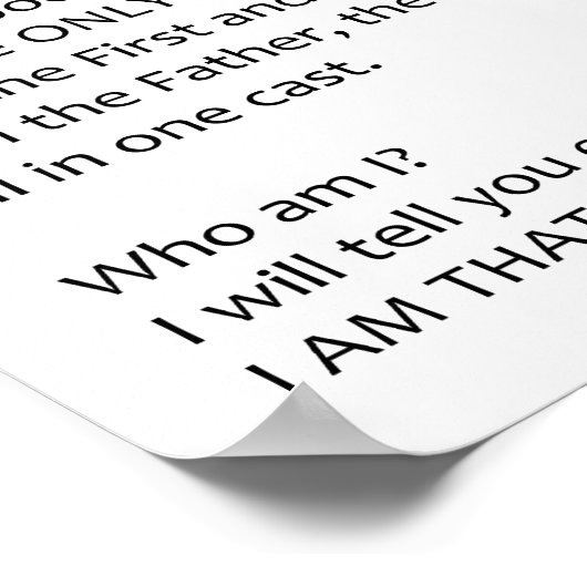 The I am Gedicht - Anpassbare Ausgabe Poster (Ecke)