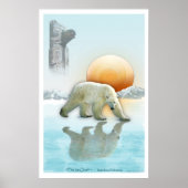 "THE ICE CHIEF" Polar Bear & Totem Pole Art Poster (Vorne)