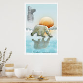 "THE ICE CHIEF" Polar Bear & Totem Pole Art Poster (Küche)