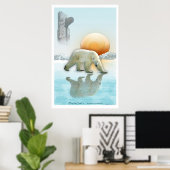 "THE ICE CHIEF" Polar Bear & Totem Pole Art Poster (Heimbüro)
