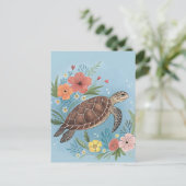 The illustration of a sea turtle postkarte (Stehend Vorderseite)