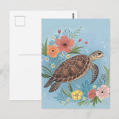 The illustration of a sea turtle postkarte (Vorne/Hinten)