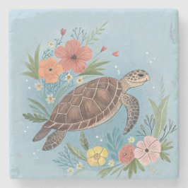 The illustration of a sea turtle steinuntersetzer