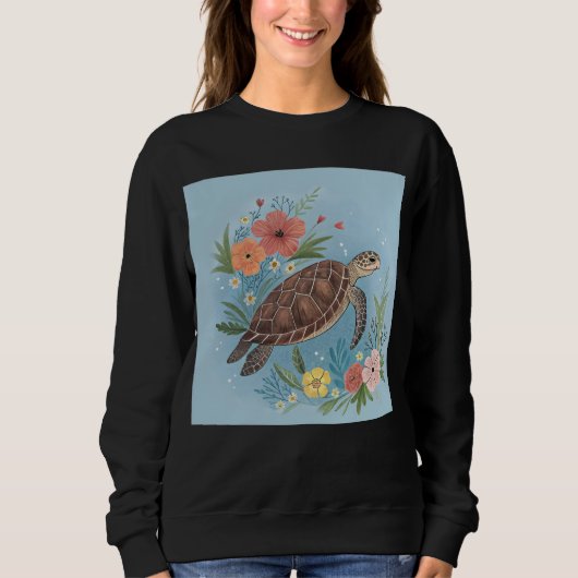 The illustration of a sea turtle sweatshirt (Vorderseite)