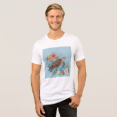 The illustration of a sea turtle Tri-Blend shirt (Vorderseite voll)