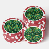 The image shows a poker chip with a vibrant design (Stapel)